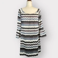 VaVa Joy Han Mini Dress Women Size M Multicolor Off the Shoulder Lined Metallic