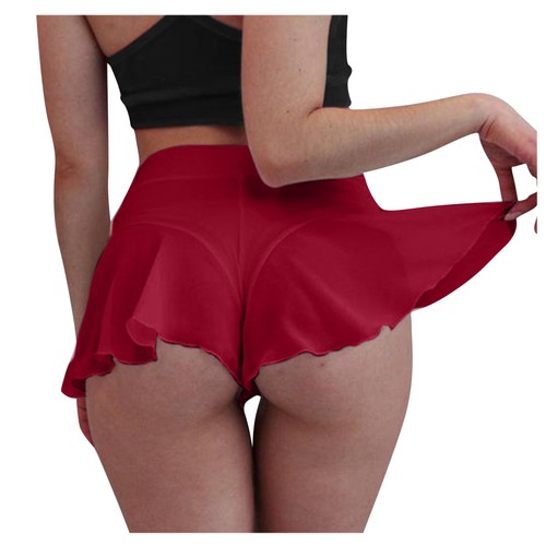 Mujeres Sexy Mini Falda Transparente con Volantes Cintura Alta Malla Transparente Prendas para dormir - Imagen 5 de 16