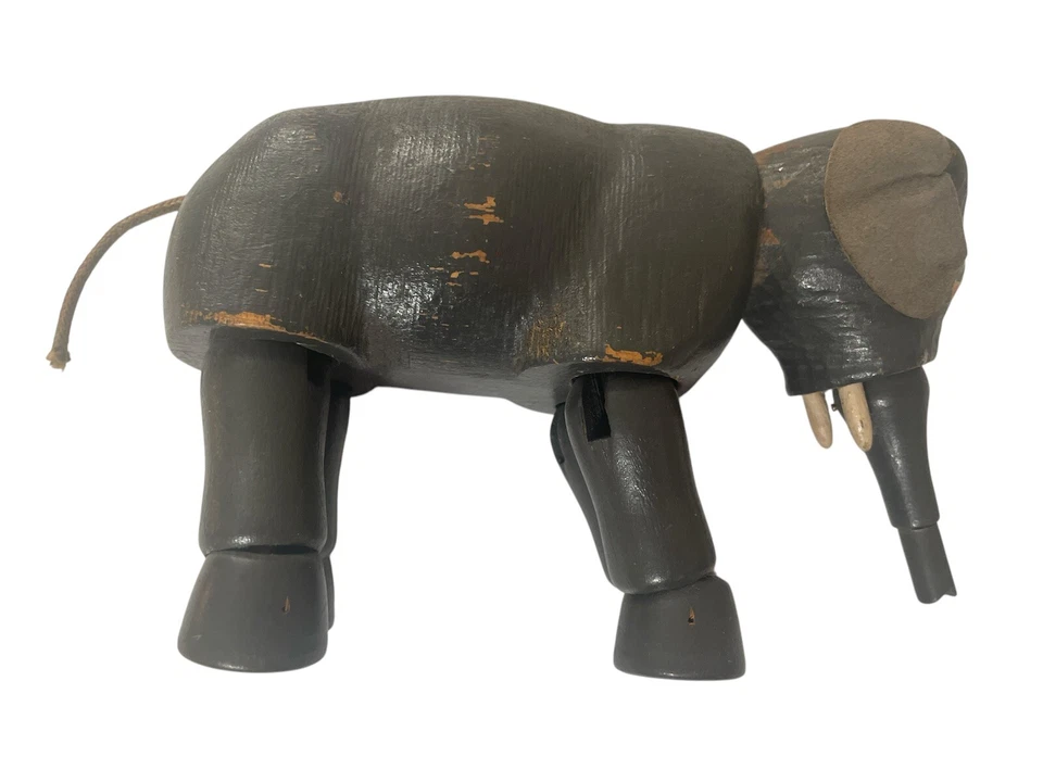 De colección Schoenhut Humpty Dumpty Circo Ojos Pintados Bebé Elefante con Tronco y Cola Foto 3 de 4