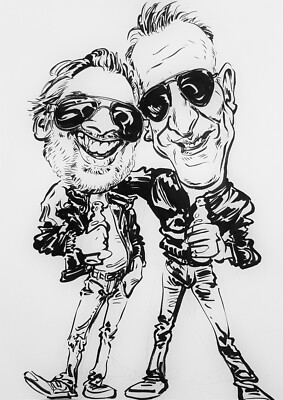 Cartoon on A3, hand drawn and original