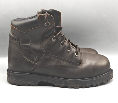 Timberland Pro Boots Mens Size 8M Magnus Steel Toe Work Dark Brown Leather