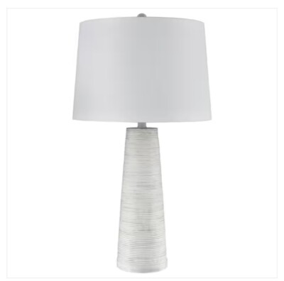 StyleCraft Conical 31.5  White Washed, White Urn Table Lamp