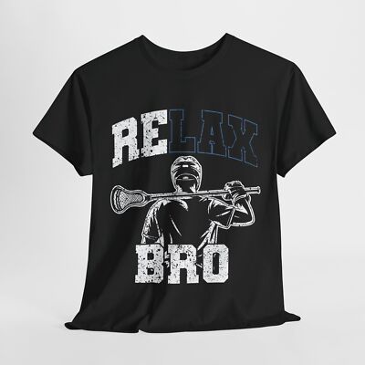 Distressed Lacrosse Player Tee, Relax Bro Funny Sports Shirt, Unisex Cotton  Top