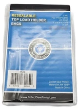 (100-Pack) CSP Resealable Topload Holder Bags - Sized To Bag Single Toploaders