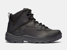 Hombres Timberland Blanco Cornisa Medio Impermeable Bota de Senderismo Negra 112122 Mediana/Ancha