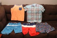 Boys Summer 5 Piece Lot size XL GAP Kids Good Used Condition BathingSuits/shirts