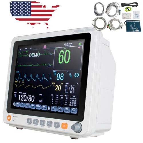 Two choose Multi-parameter Patient Monitor ECG NIBP SPO2 TEMP-Adults &Pediatrics - Picture 2 of 48
