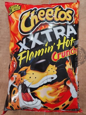 NEW LOOK, SAME TASTE CHEETOS XXTRA FLAMIN'HOT FLAVORED CRUNCHY 8.5 OZ