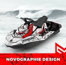 SEADOO SPARK trixx GRAPHIC KIT 2up + 3up Jet Ski SEA DOO Decal Vinyl white black