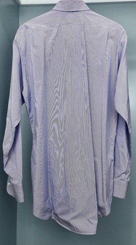Sid Mashburn Men's Blue Striped Long-Sleeve Dress Shirt Size 16.5 | 35 - Picture 3 of 4