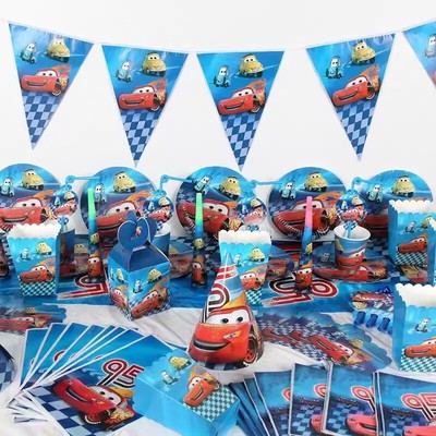 Bunte Kindergeburtstags-Deko Cars Luftballons Geschirr Set Party Zubehör Thema