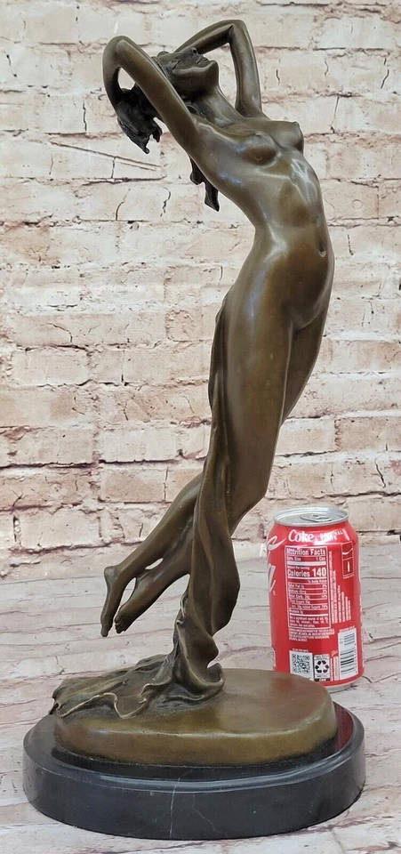 Handgemacht Kollektor Edition Lady IN Luft Messingskulptur Figur Guss Angebot - Bild 2 von 4