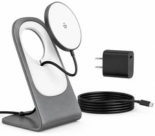 White Wireless Charger, Mag-Safe Charger 20W USB C Adapter Fast Wireless Chargin