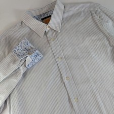 Hugo Boss Orange Mens Large Flip Cuff Long Sleeve Button Up Light Pattern Shirt