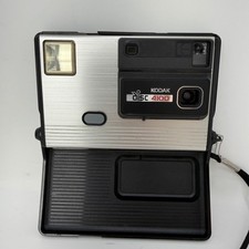 Kodak Disc 4100 Vintage Pocket Camera Silver Black Built-in Flash 1980s Retro