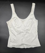 Warner's Vtg Cami Camisole Tank Top Sheer Lingerie Coquette Satin Lace Nylon 34