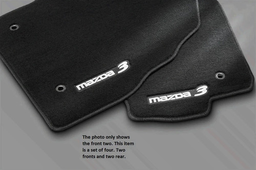 2010-2013 Mazdα 3 Carpet Floor Mats Charcoal (Mazda3 Logo) (Set of 4) 00008BL65