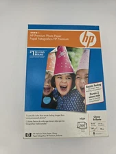 HP Q1990A Premium Photo Papers Glossy w/ Tab Inkjet Printers 4x6 100 Sheets