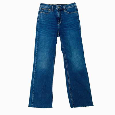 J.Crew Jeans The Slim Demi-Boot Sz 28 in Normandy Wash BT751 Raw Hem High-Rise
