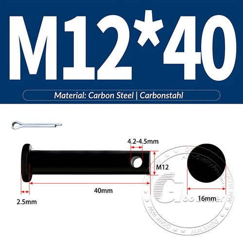 Pasador de horquilla negro pasador de bisagra pasador de retención pasador de aparejo métrico de acero al carbono M4-M30 - Imagen 94 de 201