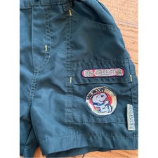 Vintage Baby Snoopy Peanuts Green Cargo Shorts Bug Collector 24M Kids Boys
