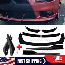 Front Bumper Lip Chin Spoiler Body Kit Splitter Side Skirt For Mitsubishi Lancer