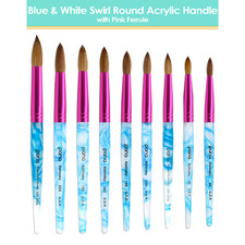 USA #1 Famous PANA Top Quality Kolinsky Acrylic Round Nail Brush Size 6 to 22