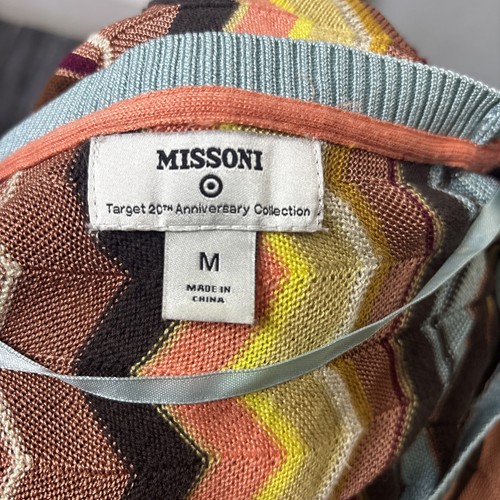 Cardigan MISSONI etichetta arancione con bottoni multicolore motivo geometrico taglia M - Foto 6 di 6