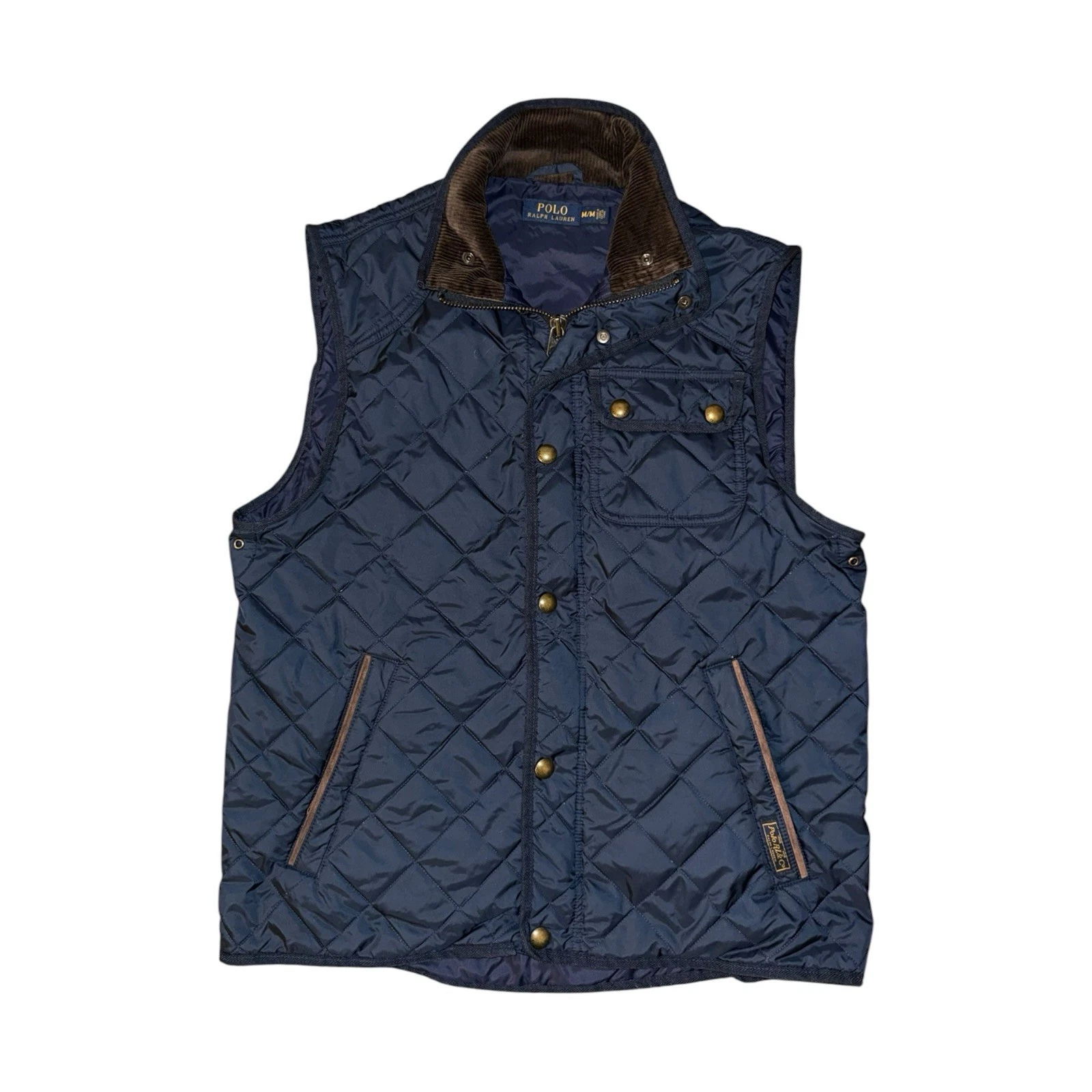 Polo Ralph Lauren Quilted Vest Mens M Navy Gilet Jacket Utility Outdoor Country