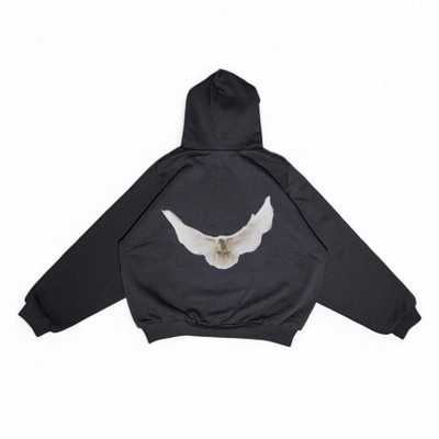 Yeezy Gap Balenciaga Shrunken Dove Hoodie Black XLarge ( Check Description )