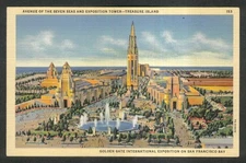 Seven Seas Avenue Treasure Island Golden Gate Expo San Francisco 1939 postcard