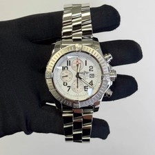 Breitling Super Avenger Stainless Steel 48mm White Dial Watch Ref# A13370 2
