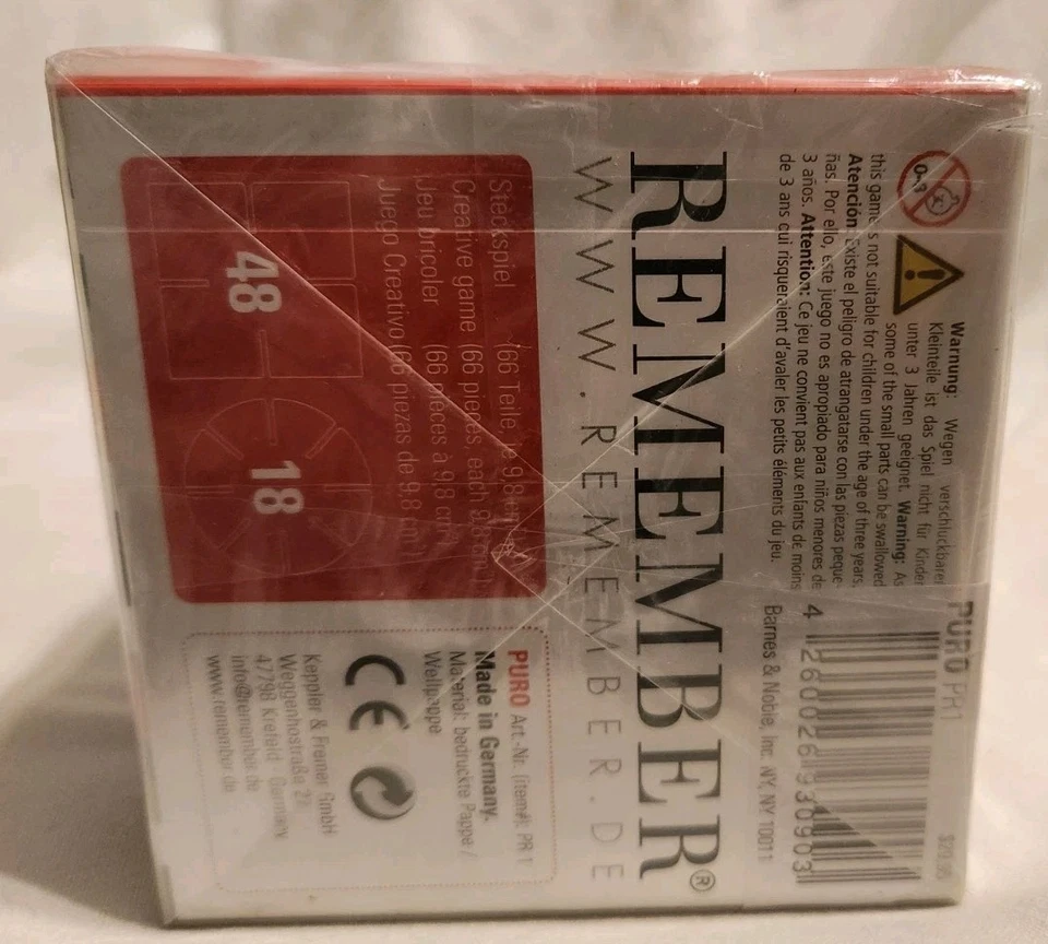 PURO REMEMBER CREATE & BUILD GAME Germany Barnes & Noble Puzzle Color Pieces NEW - Image 4 of 4