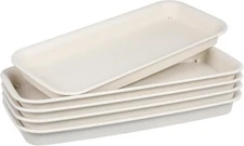 Cabilock Window Sill Plant Tray 5pcs Rectangular Saucer Clear Beige 