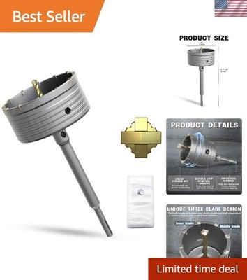 5'' Concrete Hole Saw,125mm Masonry Hole Saw, with 220mm SDS Plus Shank Connec...