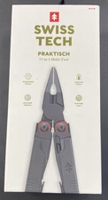 Swiss Tech Praktisch Aus-8 Steel 17-in-1 Folding Multi Tool with Leather Sheath