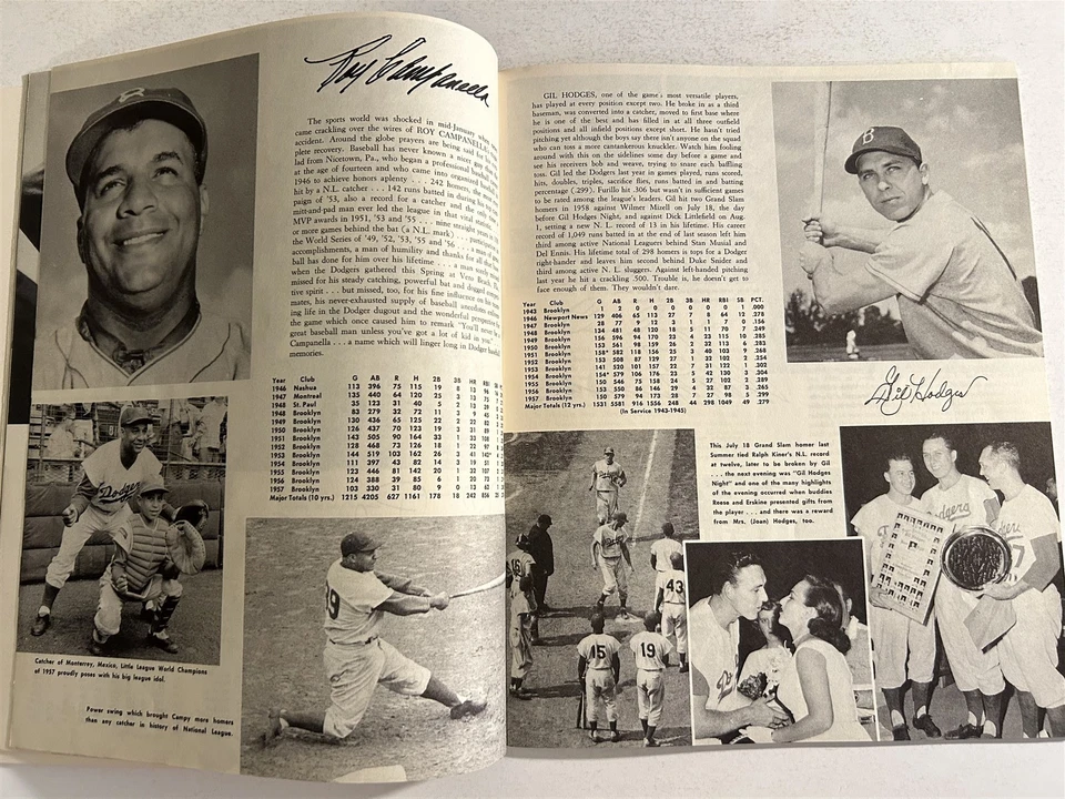 Anuario Sandy Koufax Don Drysdale Hodges Duke Snider 1958 de Los Angeles Dodgers Foto 3 de 4