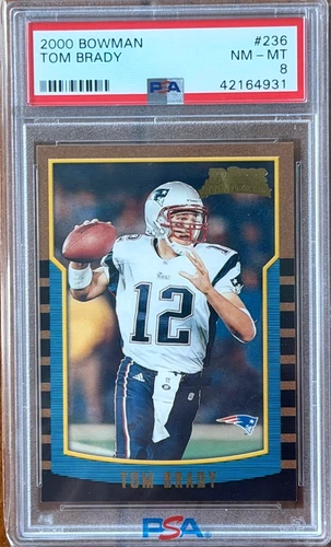 2000 Bowman #236 Tom Brady PSA 8 NM-MT Rookie RC - Pats / Bucs