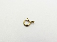14K SOLID Yellow Gold Spring Ring Clasp, 7mm Closed Loop, Jewelry Making Supply