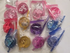 Lot W 12 Rainbow High 3 Piece Doll Stands + Combs Hangers Plastic Multicolor