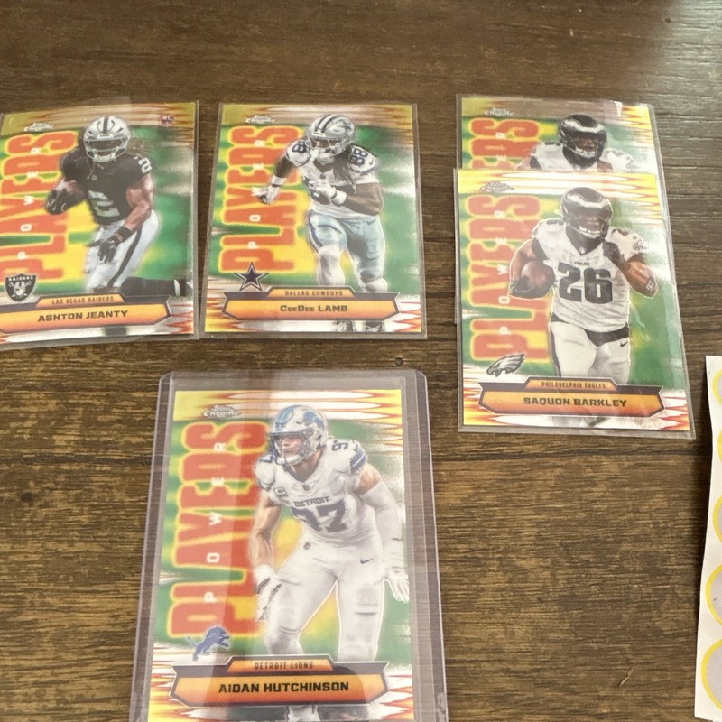 Topps Chrome 2025Topps NFL Football 5 Card Lot Jeanty Lamb Barkley
