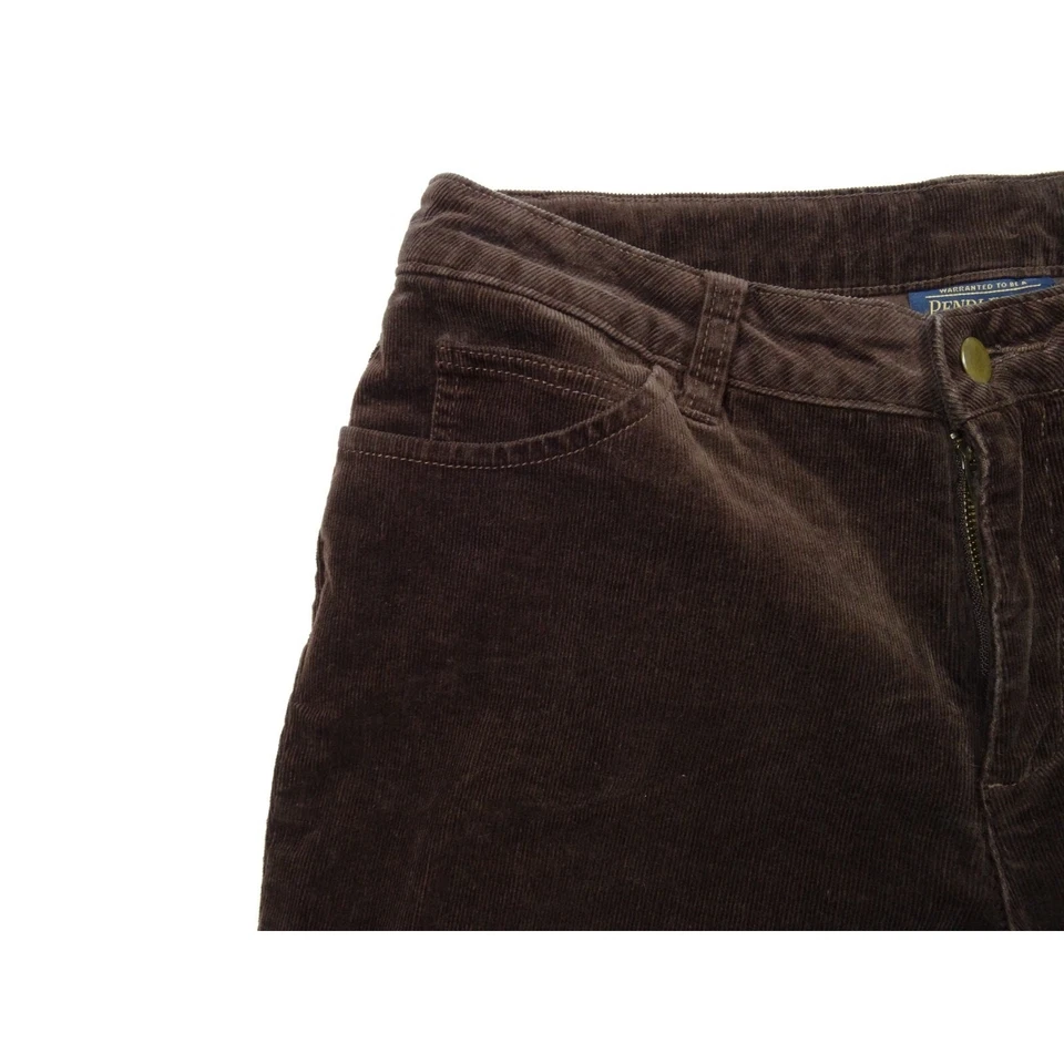 Pantalones Pendleton para mujer talla 10 marrón pana tiro medio cómodos elásticos rectos Foto 4 de 4