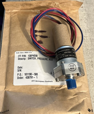 #ad ITT Industries 130P4S50 Neo Dyn Pressure Switch 3 5A 28VDC 600 PSIG $189.99