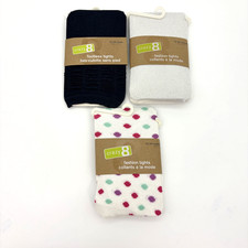 Crazy 8 Girls Tights Lot of 3 12-24 Months New Black Dot Shimmer Silver