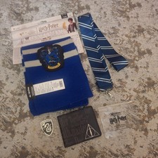 Harry Potter Ravenclaw Scarf w/ Striped Lanyard Wallet Slytherin Pendant Lot
