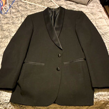 Jeffrey-Morton Formal Wear Black Satin Shawl Lapel Tuxedo Jacket 34R Regular