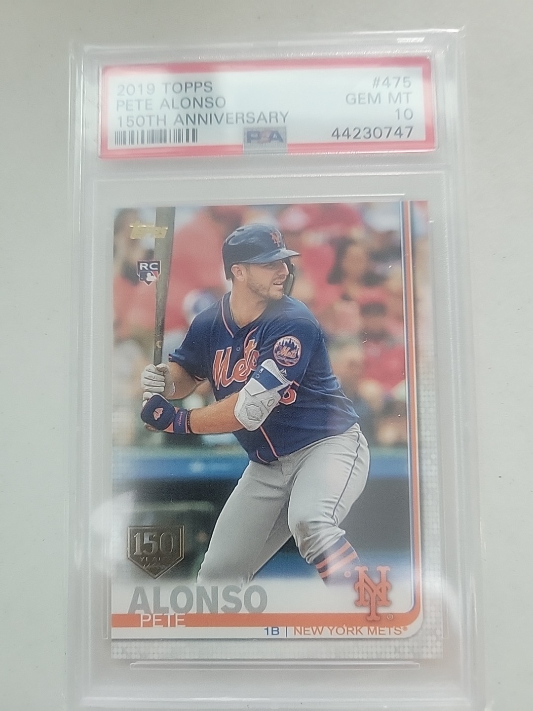 2019 Topps Pete Alonso 150th Anniversary #475 PSA 10 (RC) New York Mets/Orioles