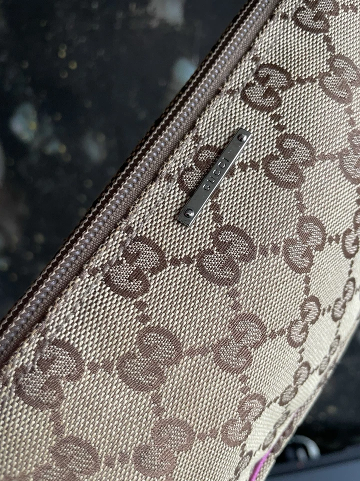 Auténtico Bolso Gucci 141809 2888 GG Lona Beige Rosa Accesorio Foto 2 de 4