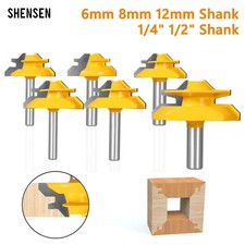 45 Degree Lock Miter Router Bit 1/4" 1/2'' Shank Cutter Woodworking Drilling