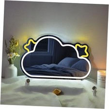 Mirror Neon Sign, Cloud Neon Mirror, Vanity Dimmable LED White,yellow Cloud